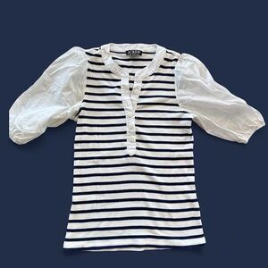 J. Crew Kids Navy and White Striped Blouse